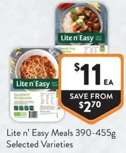 Foodworks Lite n' Easy Meals offer