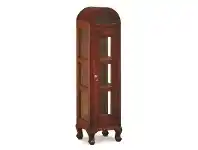 LivingStyles Gaidar Mahogany Timber Single Door Display Cabinet, Small, Mahogany offer