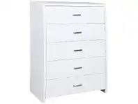 LivingStyles Whitney Wooden 5 Drawer Tallboy offer