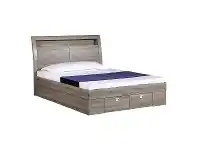 LivingStyles Emilio Wooden Gaslift Storage King Bed with End Drawers offer