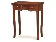 LivingStyles Queen Ann Solid Mahogany Timber 2 Drawer Phone Table - Mahogany offer