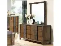 LivingStyles Atticus Wooden 6 Drawer Dresser with Mirror offer