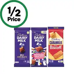 Woolworths Cadbury Dairy Milk or Marvellous Creations Blocks 150-190g offer