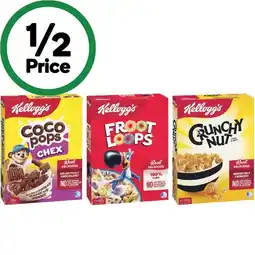 Woolworths Kellogg's Coco Pops Chex 500g, Froot Loops 460g or Crunchy Nut Corn Flakes 640g offer