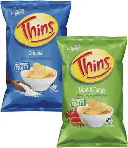 Coles Thins potato chips offer