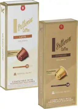 Coles Vittoria nespresso compatible coffee capsules offer