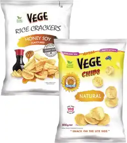 Coles Vege Chips 100g or Rice Crackers 75g offer