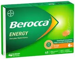 Coles Berocca energy orange effervescent tablets offer