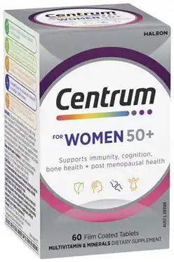 Coles Centrum for women 50+ multivitamin tablets offer
