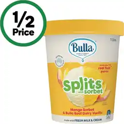 Woolworths Bulla Splits Tub offer