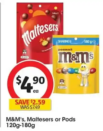 Coles M&Ms Maltesers or Pods offer