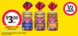 Coles Tip Top English Muffins offer