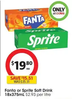 Coles Fanta or Sprite Soft Drink offer