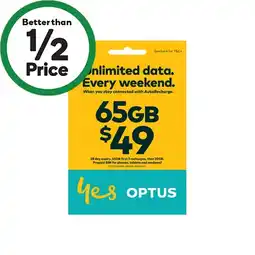 Woolworths Optus $49 SIM Starter Kit† offer