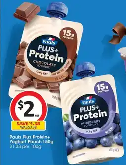 Coles Pauls Plus Protein+ Yoghurt Pouch offer