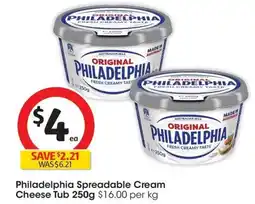 Coles Philadelphia Spreadable Cream Cheese Tub offer
