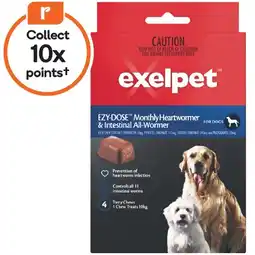 Woolworths Exelpet EZY-DOSE Monthly Heartwormer & Intestinal All-Wormer for Dogs offer