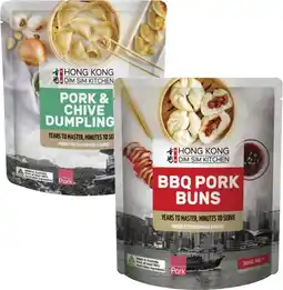 Coles Hong Kong Dim Sim Kitchen Pork & Chive Dumplings or BBQ Pork Buns 300g offer