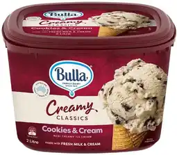 Coles Bulla Creamy Classics Ice Cream Tub offer