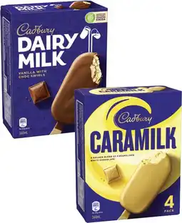 Coles Cadbury Dairy Milk Sticks-6 Pack 300mL-360mL offer