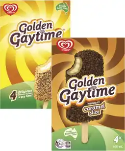 Coles Streets Golden Gaytime Sticks 400mL offer