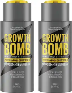 Coles NEW Growth Bomb High Strength 2 in 1 Shampoo & Conditioner offer