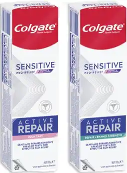 Coles NEW Colgate Active Repair Sensitive Enamel or Gum Protect Toothpaste 110g offer