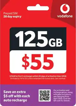 Coles Vodafone $55 Prepaid Plus Starter Pack offer