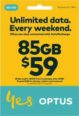 Coles Optus $59 Prepaid SIM Starter Kit offer