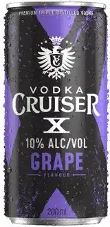 Coles NEW Vodka Cruiser X Grape 10% Cans offer