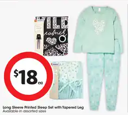 Coles Long Sleeve Printed Sleep Set with Tapered Leg offer