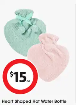 Coles Heart Shaped Hot Water Bottle offer