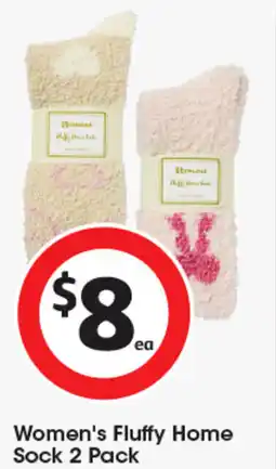 Coles Women's Fluffy Home Sock 2 Pack offer