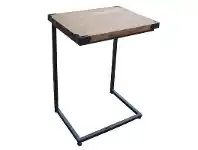 LivingStyles Henley Timber Top Metal Frame Laptop Side Table offer
