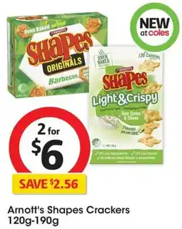 Coles Arnott's Shapes Crackers offer