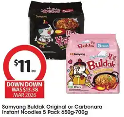 Coles Samyang Buldak Original or Carbonara Instant Noodles 5 Pack offer