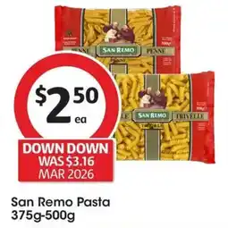 Coles San Remo Pasta offer