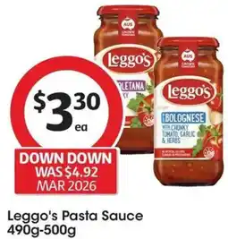 Coles Leggo's Pasta Sauce offer