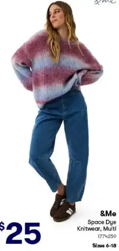 BIG W &Me Space Dye Knitwear, Multi offer