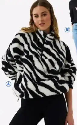 BIG W &me Sherpa 1/4 Zip, Zebra offer