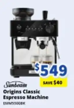 Bi-Rite Origins Classic Espresso Machine EMM5500BK offer