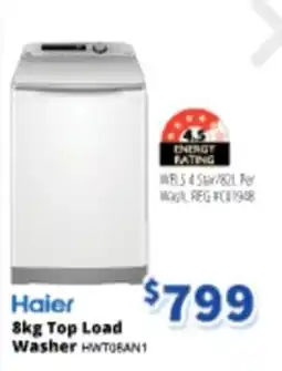 Bi-Rite Haier Top Load Washer HWTOBAN1 offer