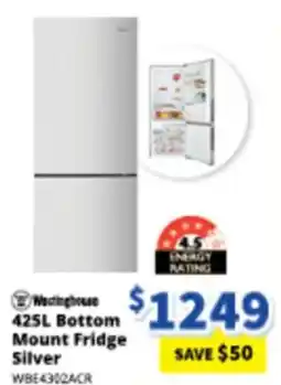 Bi-Rite Bottom Mount Fridge Silver WBE4302ACR offer