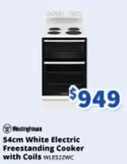 Bi-Rite 54cm White Electric Freestanding Cooker with Coils WLESZZWC offer