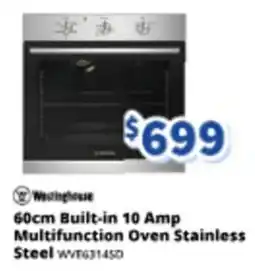 Bi-Rite 60cm Built-in 10 Amp Multifunction Oven Stainless Steel WVF63145D offer