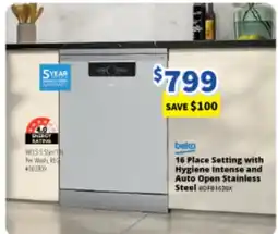 Bi-Rite 16 Place Setting with Hygiene Intense and Auto Open Stainless Steel BDFB1630X offer