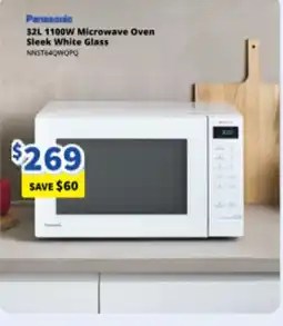 Bi-Rite Panasonic 1100W Microwave Oven Sleek White Glass offer