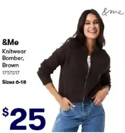 BIG W &Me Knitwear Bomber, Brown offer