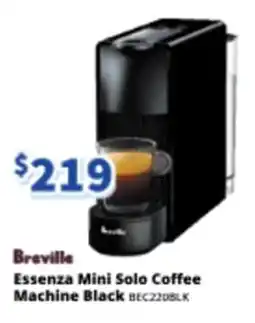 Bi-Rite Breville Essenza Mini Solo Coffee Machine Black BEC220BLK offer