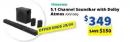 Bi-Rite Hisense 5.1 Channel Soundbar with Dolby Atmos AX5100Q offer